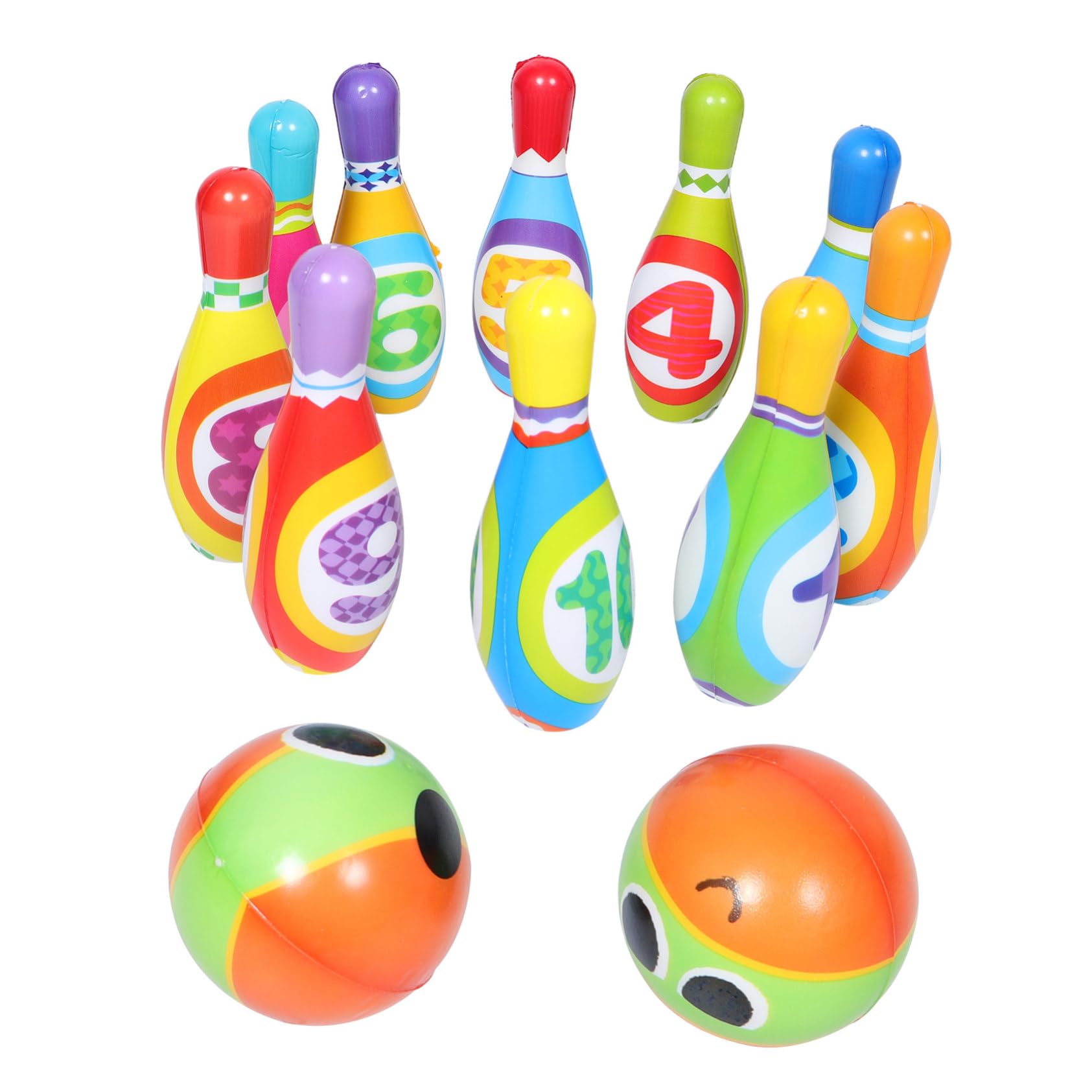 Mikinona Giocattolo da Bowling per Ragazzo Ragazza in Pu per Toddler | Palline e Birilli con Numeri, Gioco Educativo per Feste di Compleanno e Attività Genitore-figlio