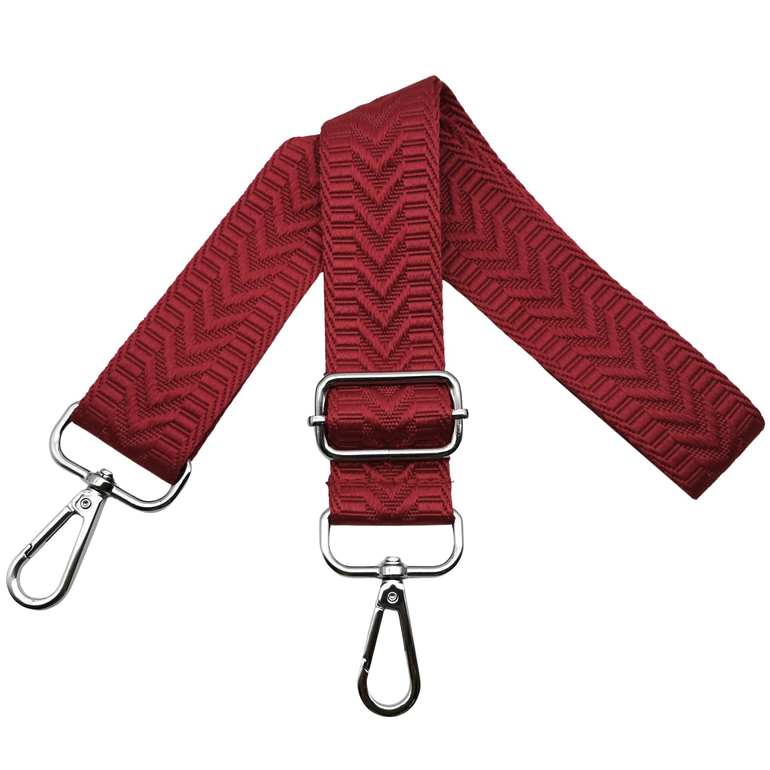 Omxyinma Bag Straps Replacement Handbag Strap Wide 3.8 cm with Silver Hardware Buckle, Shoulder Straps for Bags, Crossbody Handbags Women, Red, U20