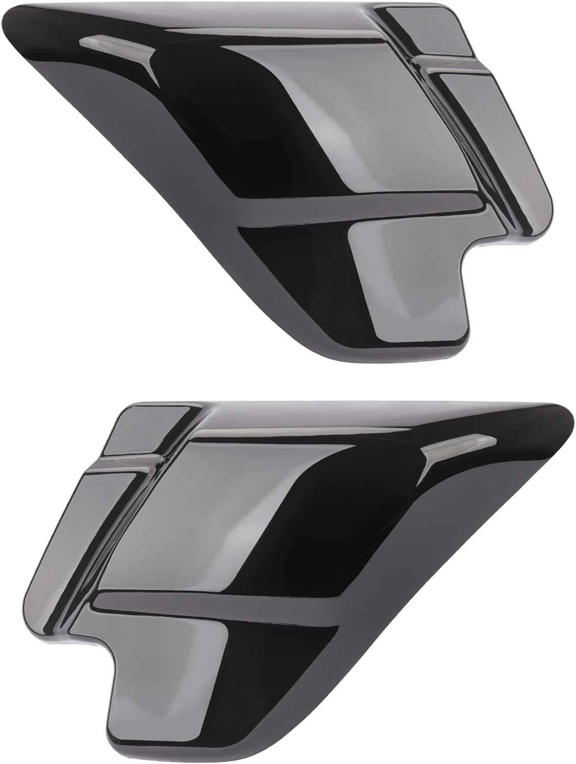 ABS Plastic Side Covers Panel Compatible with Harley Touring Road King Street Glide Electra Glide Road Glide 1997-2007 Easy‑Clean & Rust‑Resistant Easy Mount Vivid Black 1 Pair