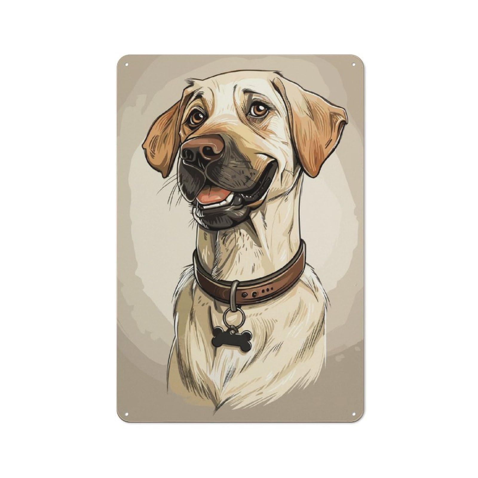 Junmoney Labrador Retriever Retro Tin Sign 30X20cm For Bar Or Restaurant, For Collectors Of Retro Metal Wall Decor