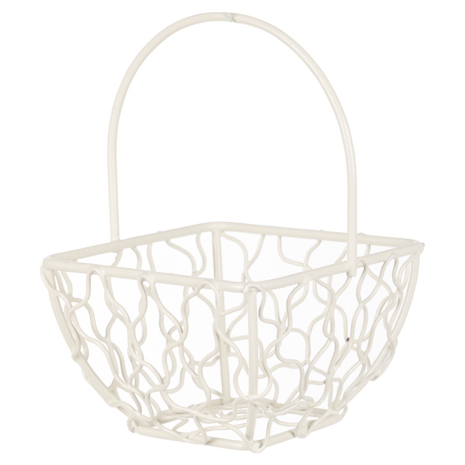 Urbnliving Square Ivory Square Small Ivory Wire Mesh Basket