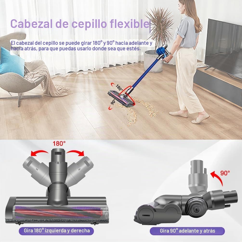 Cepillo eléctrico compatible con Dyson V6 DC58 DC59 DC62 DC72 DC74 SV04 SV06 SV09, piezas de repuesto de cabezal limpiador de accionamiento directo, boquilla de turbina para Dyson V6, cepillo turbo