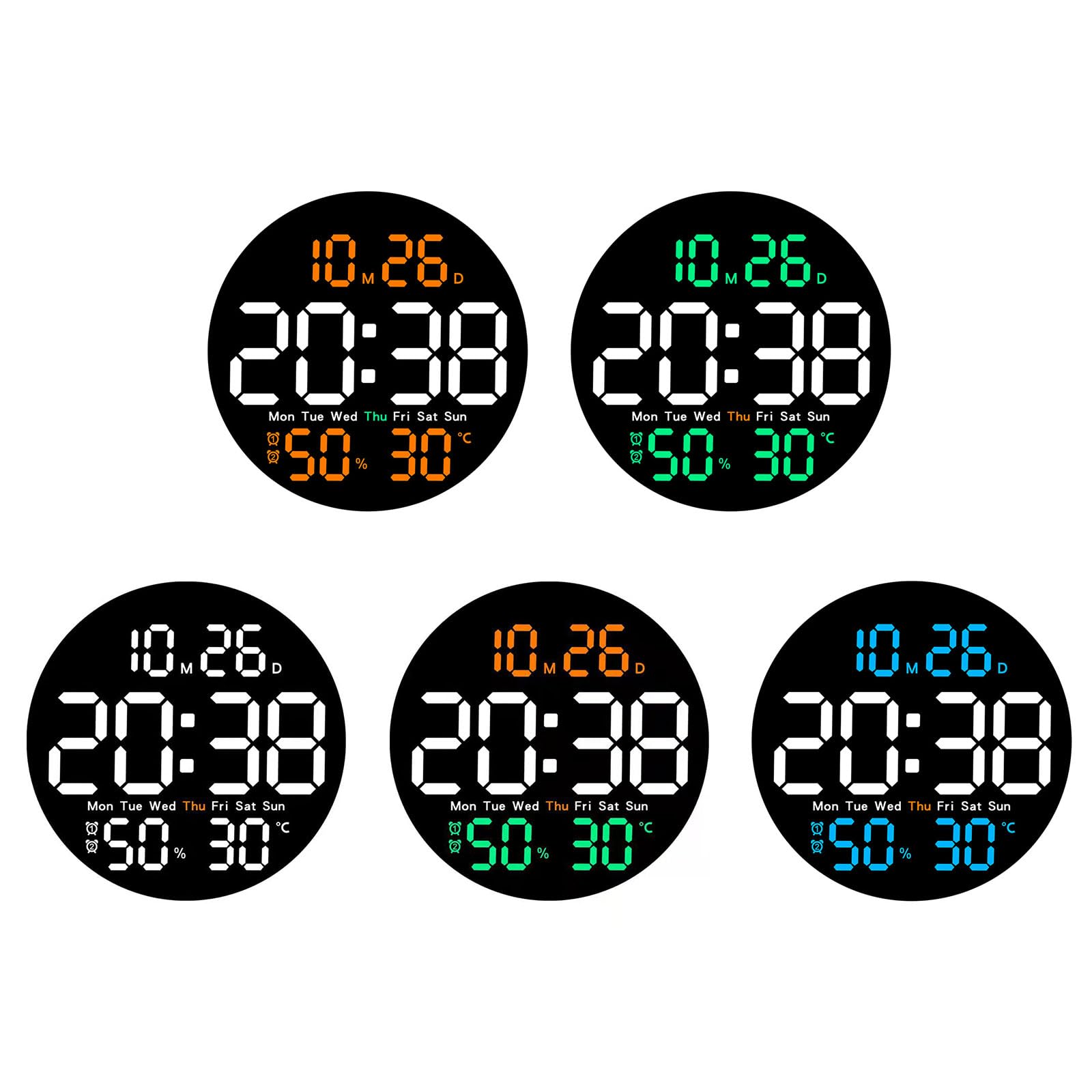 Orologio da parete digitale a LED con ampio display sveglia elettronica telecomandata retroilluminato automatico temperatura umidità orologio camera