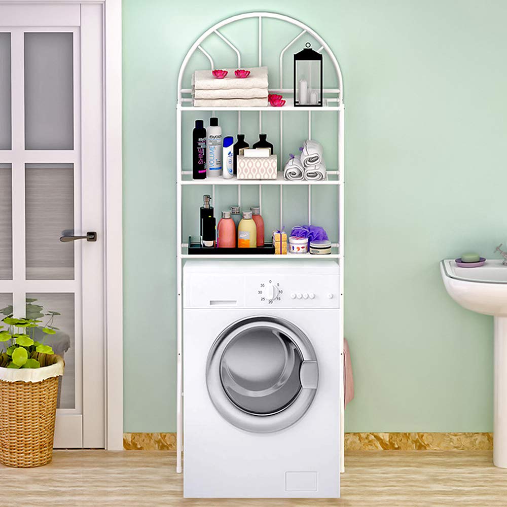 HUOLE Meuble étagère Dessus WC 3 étagères Design Industriel,Étagère de Toilettes, Étagère WC, à 3 Niveaux, Étagère de Salle de Bain, Peu encombrante, Facile à Monter, pour buanderie, Style Industriel