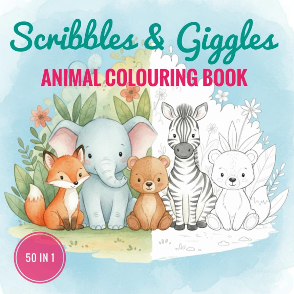 Scribbles & Giggles: Animal colouring book