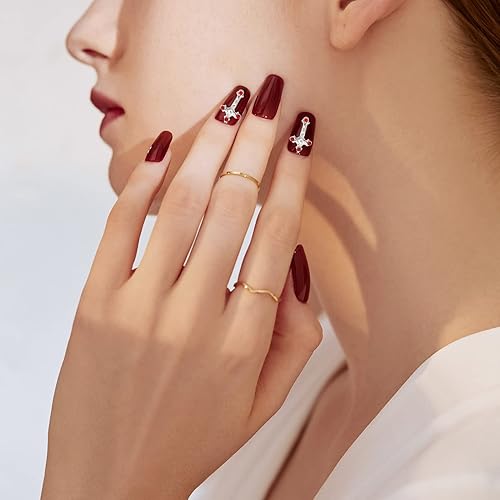 Miniatura 6 de 30 dijes de uñas 3D, 30 piezas de gemas de perlas para decoración de uñas, decoración de uñas con ribete plateado, tachuelas de aleación de metal