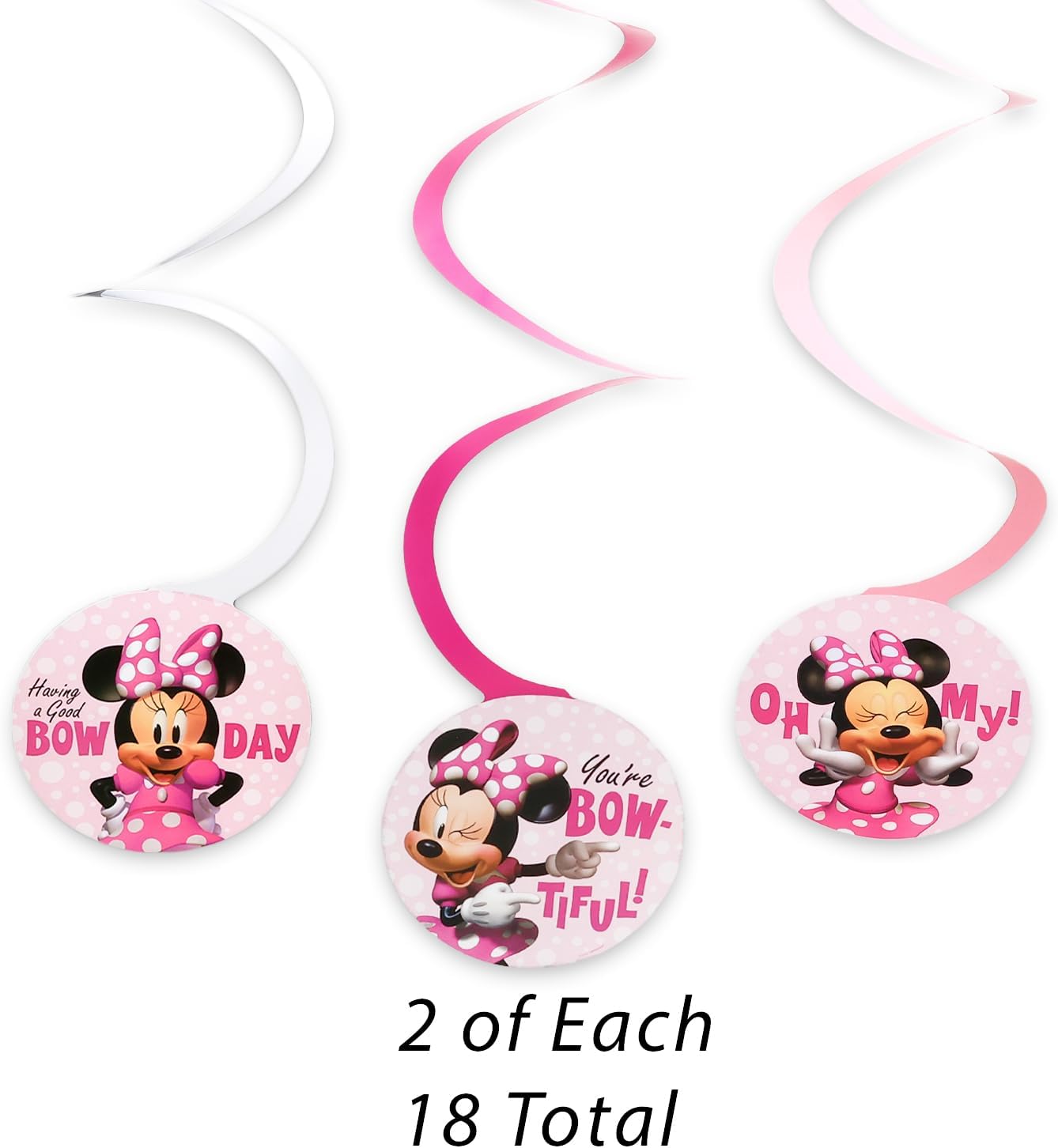 Minnie Mouse Party Decorations Kit - 36pc Hanging Danglers for Birthday Plus More | Disney Minnie Party Supplies Bundle image 2