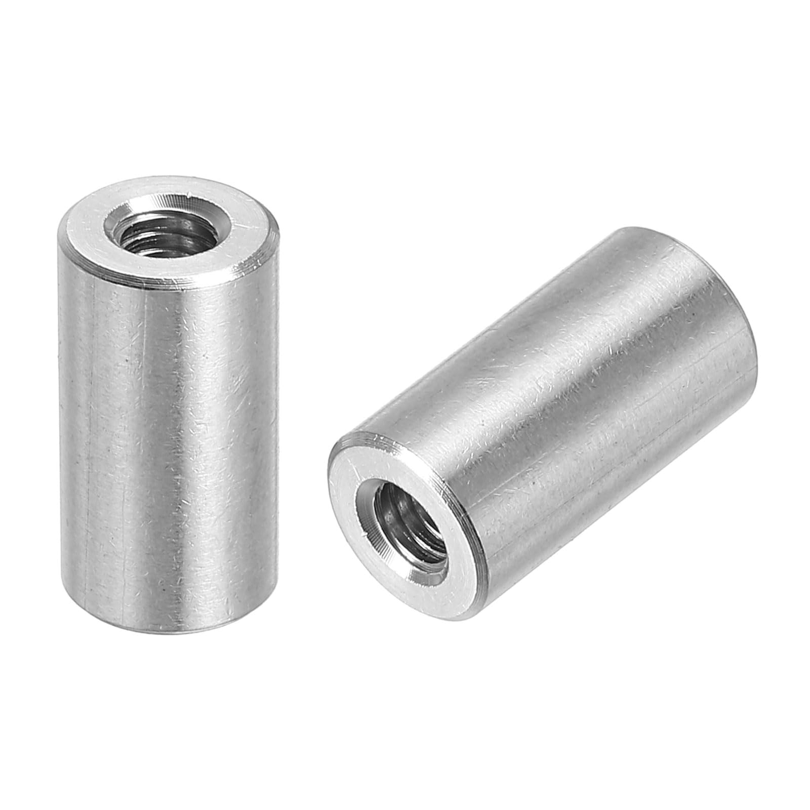 QUARKZMAN 10Pz Dado Connettore Rotondo M4 in Acciaio Inossidabile 304, Manicotto Accoppiamento per Perno Barra Asta M4x12x8mm, Lunghezza 12mm/0.47"