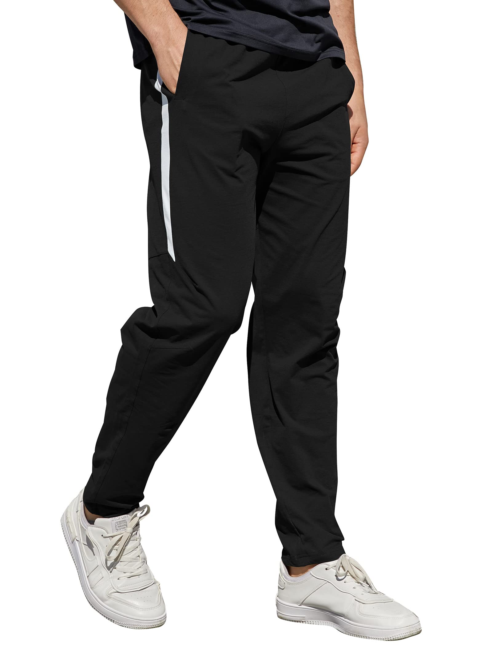 ADMYYROLMen's Performance Tech Sweatpants Active Athletic Jogger Pants Gym Quick Dry Trousers Casual