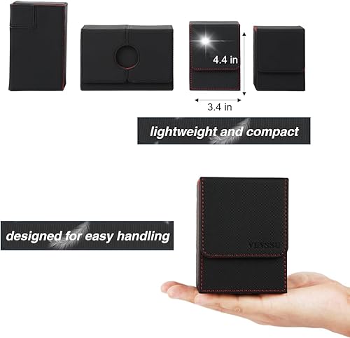 Miniatura 6 de Venssu MTG Caja de cubierta para pantalla Commander, caja de cartas para 100 tarjetas de doble funda, caja de almacenamiento de tarjetas TCG con 2