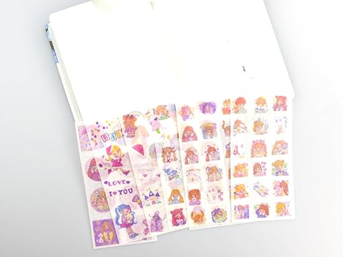 Miniatura 4 de Paquete de 2 calcomanías lindas para diario de niñas, feliz día a día, día a día, Kawaii, conejo, oso, para niños, álbumes de recortes, diario,