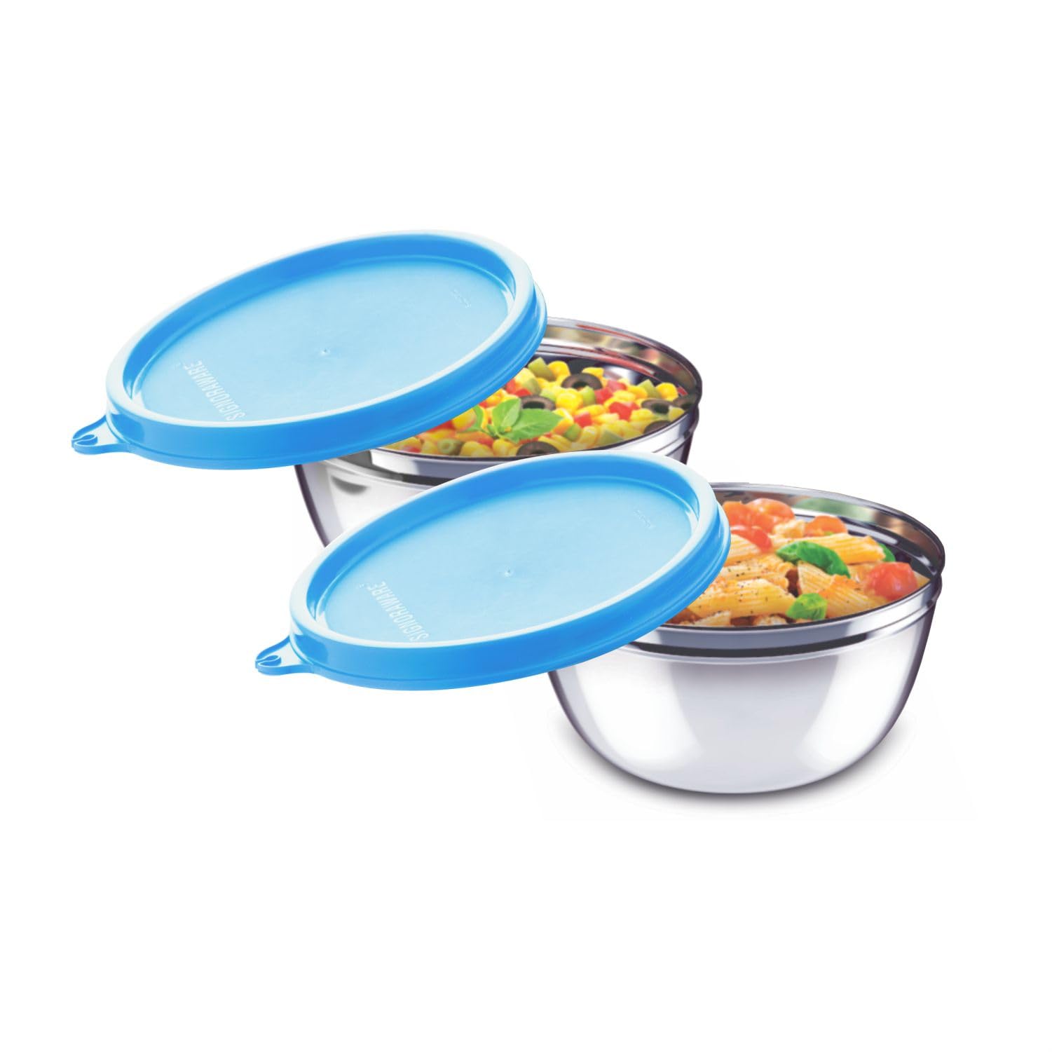 Signoraware 2000ml Stainless Steel Bowls - Airtight & Microwave Safe -5