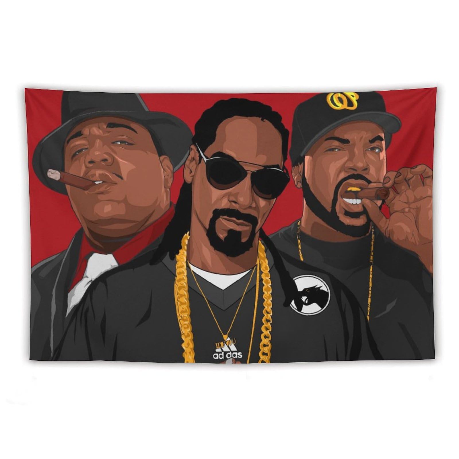 Poster da parete, motivo: cantante rap, hip-hop, tutte le stelle, 152,4 x 228,6 cm
