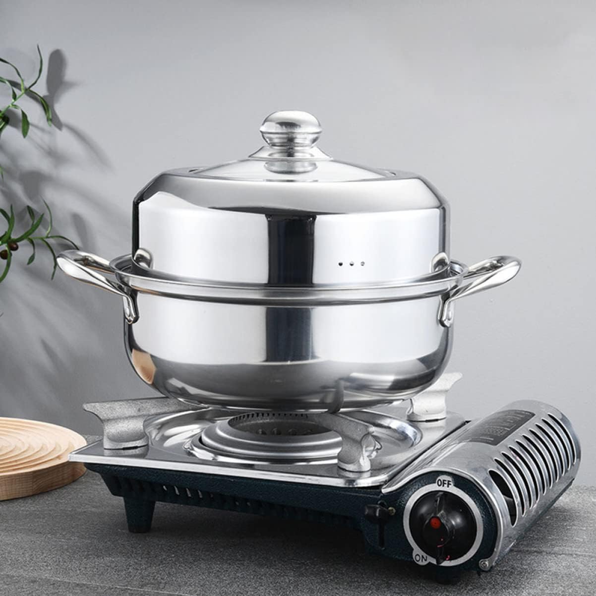 STOBAZA Multi-use Stainless Steel Steamer Pot Double-layer Cooking Tool for Soups and Vegetables Kitchen Steamer with Lidded Design for Home Chefs