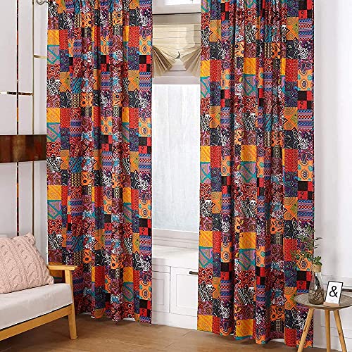 Rideaux boho style perforé 140x260cm pour décoration salon et chambre moderne - 4