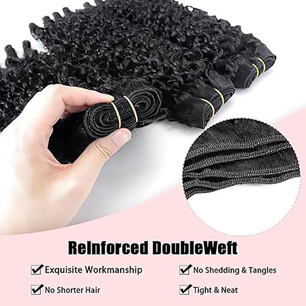 Burmese Curly Wave Bundles Human Hair Capelli Veri Tessitura Human Hair Extensions Capelli Umani Natural Black 100g/PC 300G Double Weft 3 Bundles for Women 28 30 32 Pollici