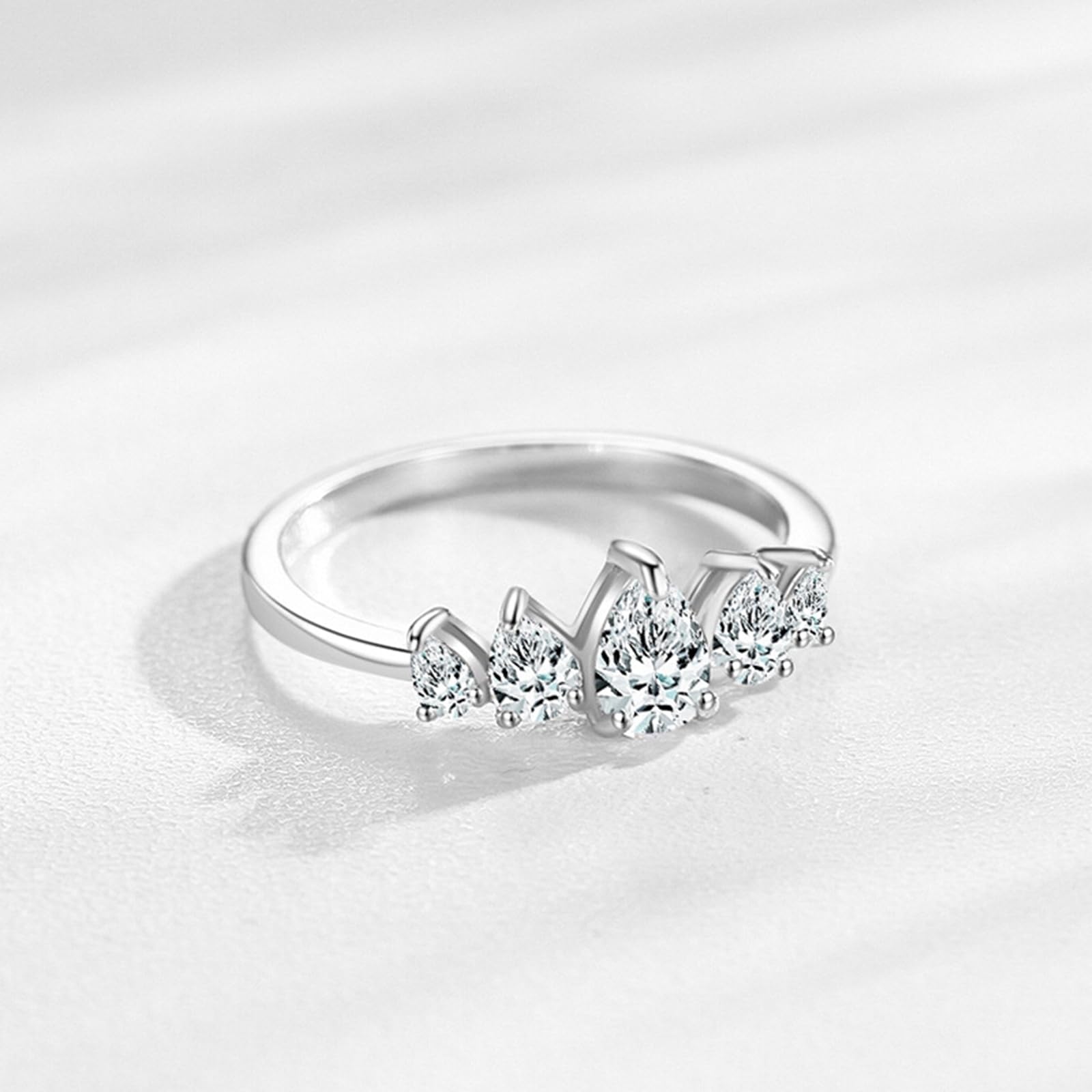 Obrączki ślubne z prawdziwego złota moissanite, pierścionek zaręczynowy, białe złoto, 0,5 ct, pierścionek z moissanitem, dla kobiet