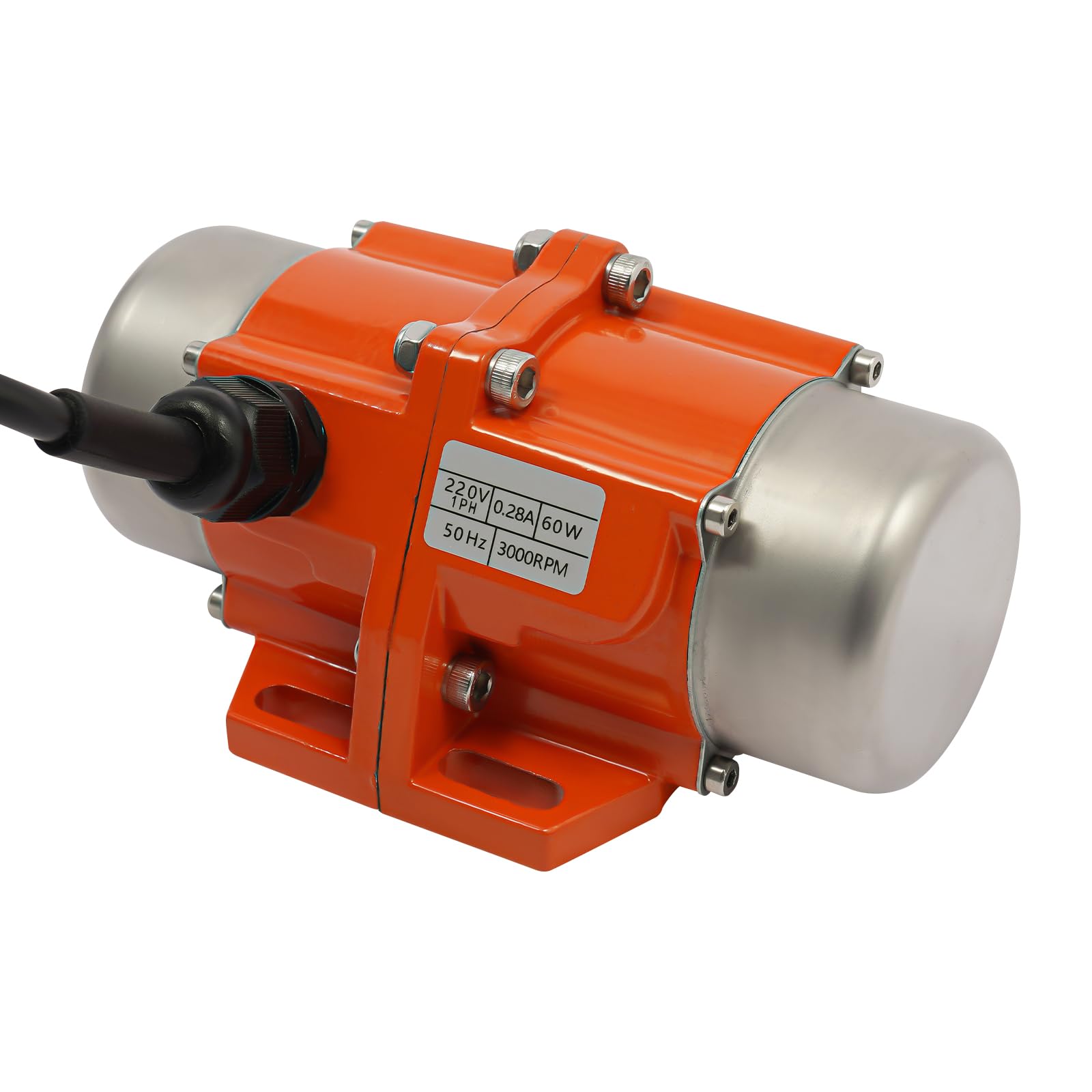 60W Vibrationsmotor mit Drehzahlregler - 220V Asynchroner Rüttelmotor, 3000RPM, IP65, Vibrator einstellbare Vibration für Bergbau, Metallurgie, Bauwesen und mechanische Geräte (60W)