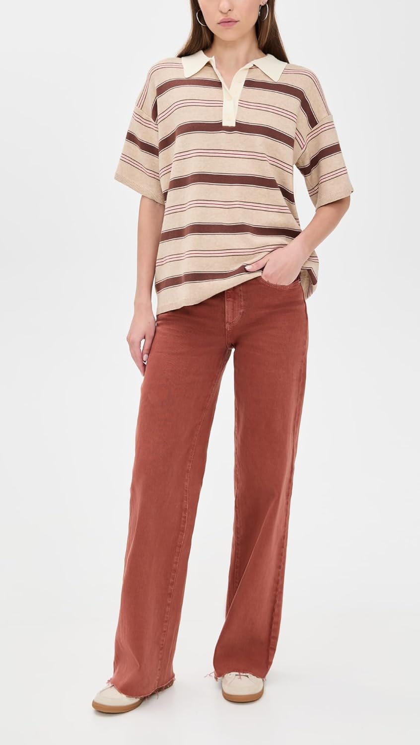 Women's Fray Waist Column Jeans - Image 5