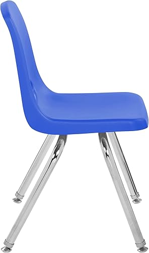 Miniatura 117 de Factory Direct Partners 10355-BL Silla escolar apilable de 10 pulgadas, asiento apilable para estudiantes con patas de acero cromado y rodamientos