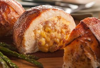 Burgers Smokehouse Gourmet Stuffed and Bacon Wrapped Chicken Breast Filets Applewood Smoked Bacon & Cheddar