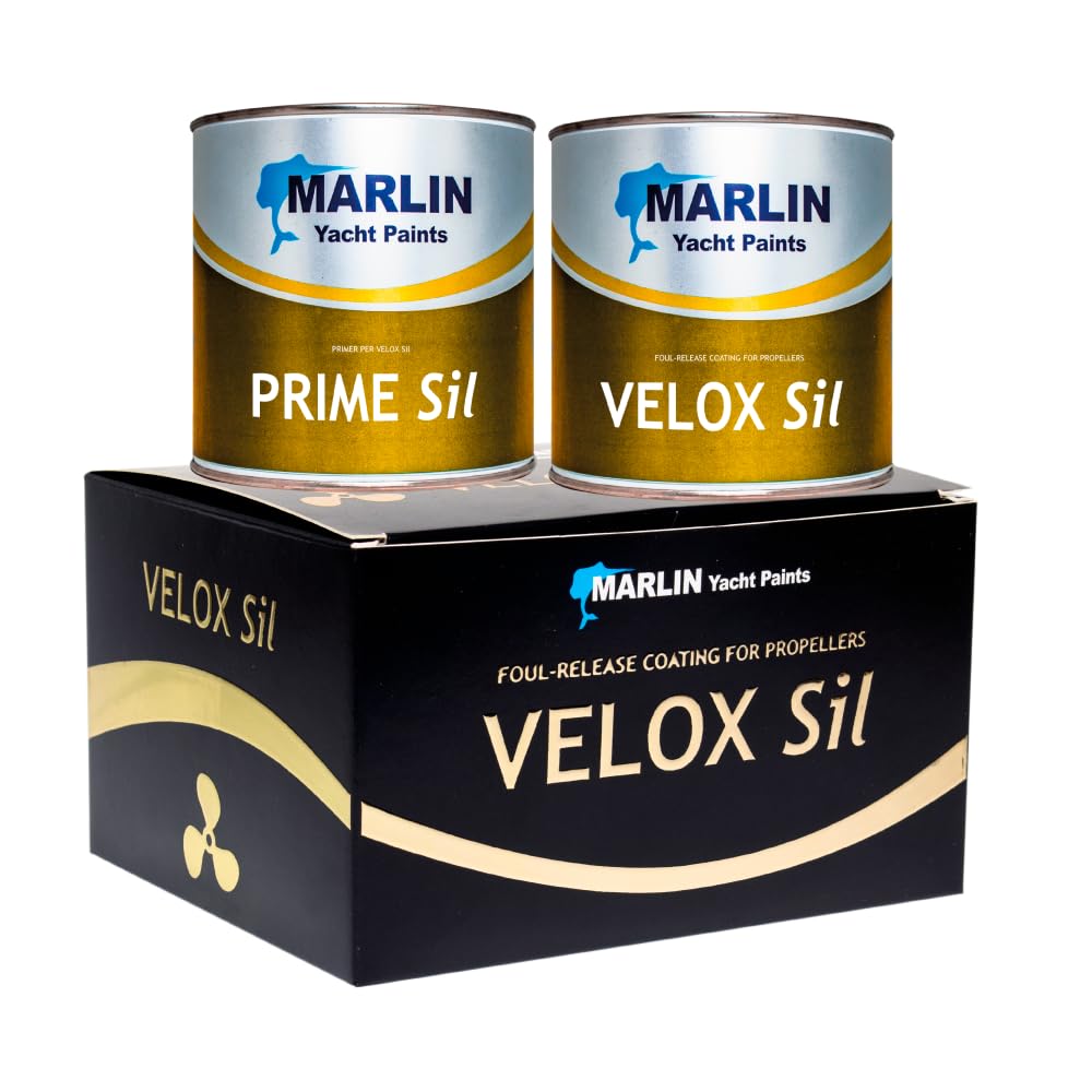 Marlin Velox Sil kit antivegetativa siliconica foul release per assi eliche piedi poppieri 250 ml colore:grigio