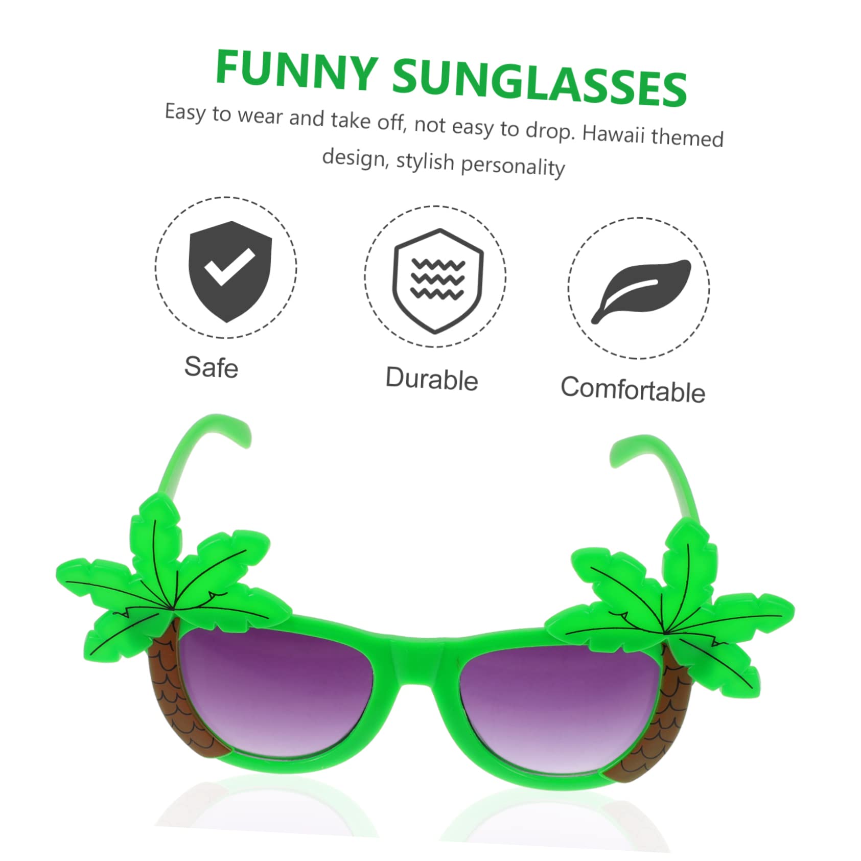 4 Set Occhiali Hawaiani Divertenti Accessori Per Feste Design Con Palma E Cocco Per Party Luau E Compleanni Atmosfera E Unica 2 Pezzi * 4