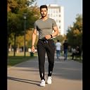 EYSTONE® Track Pants for Mens/Joggers for Mens/Mens Lower Lycra Blend with 2 Side Zipper Pockets for Gym, Exercise, Morning Walk, Sports Charging Line Black (Size XL) (Pack of 1 Piece Only) gallery image