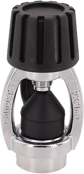 Scuba Diving DIN To For YOKE Adapter For 1St Stage Regulator, Brass Tank Valve Converter With Dust Cap, Tool-Free Spin-On Design For Most DIN Systems, Black, 93.5x48.5mm