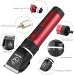 Sminiker Clippers de chat et de chien à faible bruit et sans fil rechargeable Kit de grooming avec sac de rangement 5 Speed Professional Clippers Animal Kit de grooming pour animaux