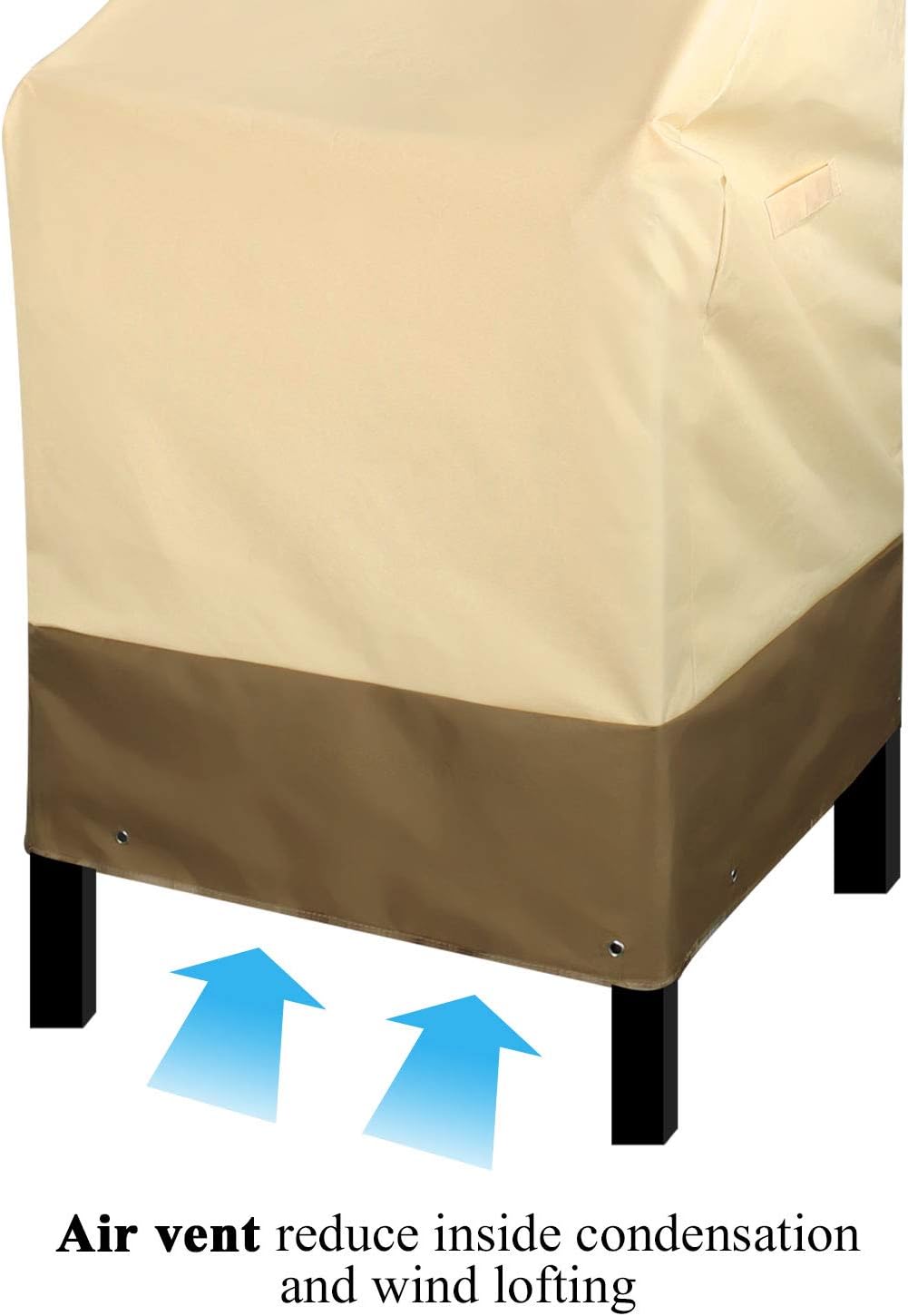 RosieLily High Back Patio Chair Covers Waterproof Heavy Duty Stackable Outdoor Bar Stool Cover Patio Furniture Covers Outside Lounge Deep Seat Covers, High Back-1 Pack Beige