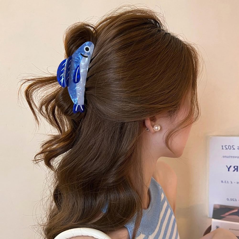 2 PACK Sardine Hair Clip, Animal Acetate Claw Clips, Big Jaw Barrettes for Hair, Hair Accessories for Women and Girls - Image 7