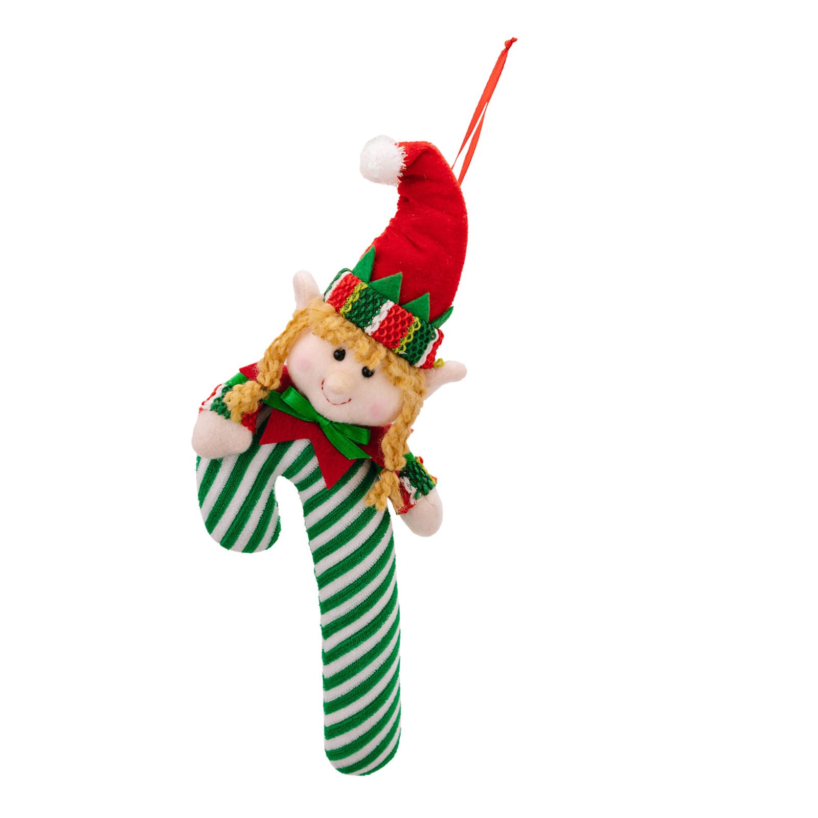 Jazuaiao Christmas Candy Cane Dolls Ornament Festival Hanging Decorations for Home and Tree Polyester Pendant Accessory Tree Wall Decoration