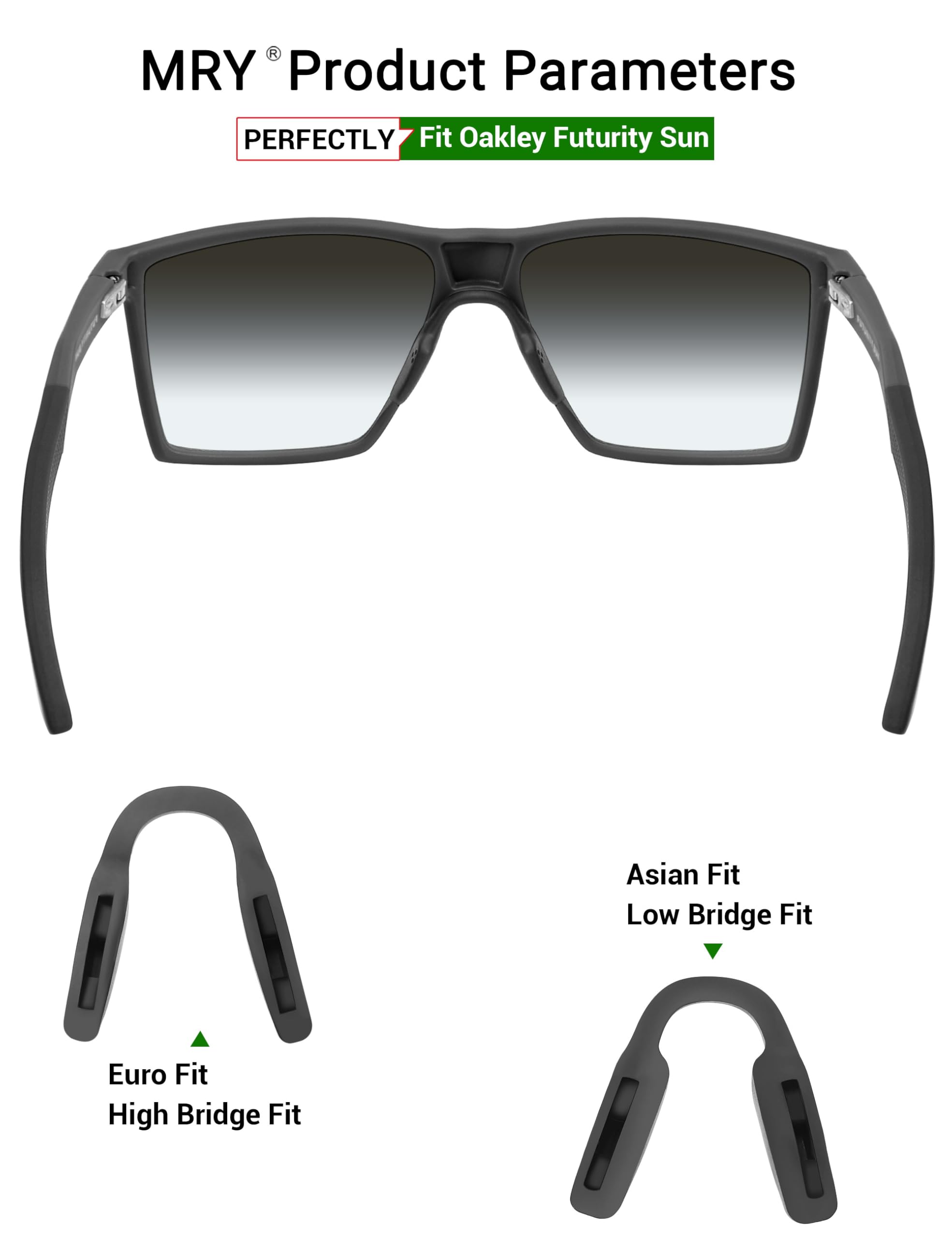 Mryok Kit naselli di ricambio per occhiali da sole Oakley Futurity Sun OO9482/Futurity OX8052