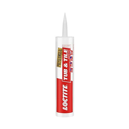 Loctite Polyseamseal - Sellador para bañera y azulejos de almendra, cartucho de 10 onzas líquidas (2154752)