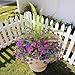 Artificial Flowers for Outdoors UV Resistant Spring Summer Decoration, 13 Bundles Fake Plants Faux Fern Realistic Silk Flowers for Outside Planters Porch Patio Garden Back Yard (Red Lotus Deep Purple)