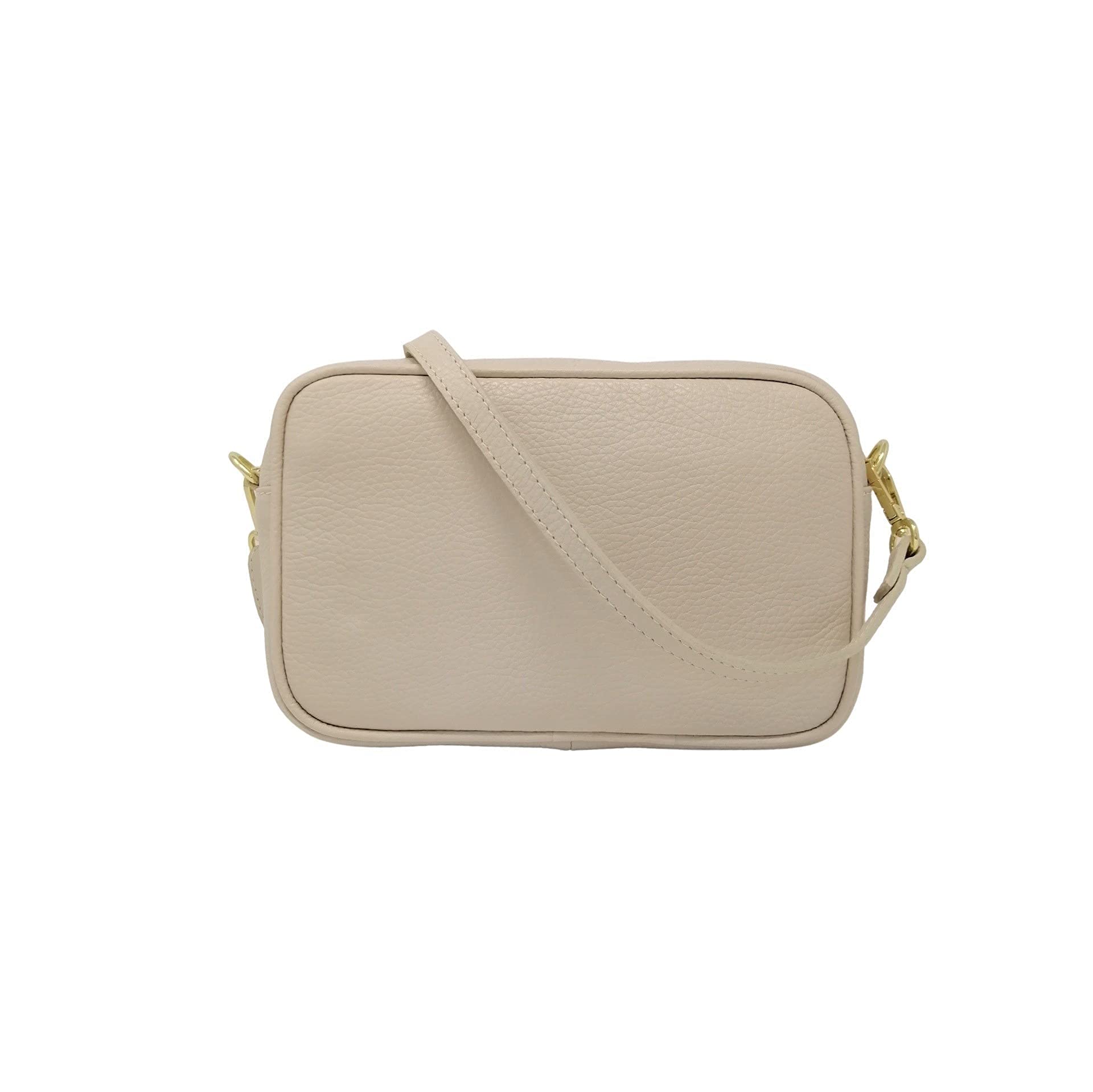 Bolso Bandolera Mujer Pequeño de Cuero, Ajustable, 2 Bolsillos con Cremallera Piel, Artesanía italiana, Joy