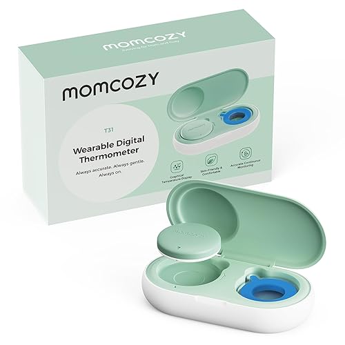 Momcozy Termómetro portátil digital para bebés, monitoreo de temperatura 8H, sensor digital inteligente, sensor de alta precisión, precisión de