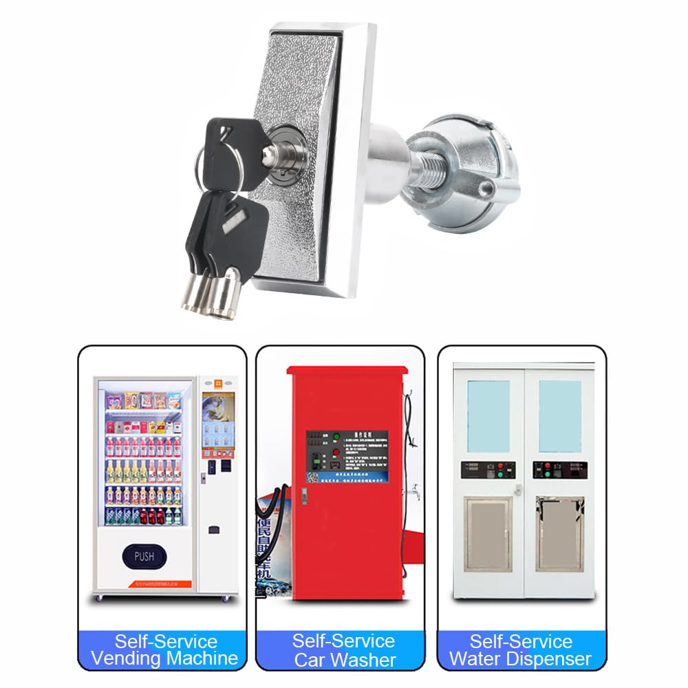 Automaten-Schloss mit T-Griff, Schwerlast Pop-Out Zylinder inkl. 3 Rohr-Schlüssel, Manipulationssicheres Schloss für Snackautomaten, Spielautomaten & Waschanlagen
