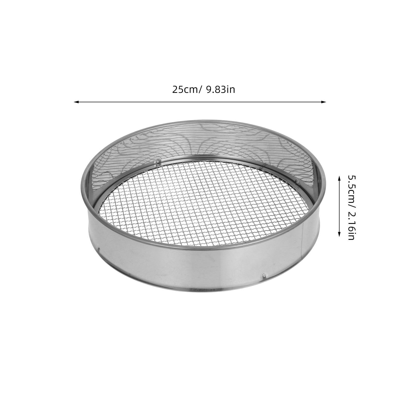 Lurrose 1 Set Setaccio per terriccio da giardino, setaccio da giardino in acciaio inox con rete di ricambio da 3, 6, 9, 12 mm per setacciare terriccio, sabbia, ghiaia e terra.