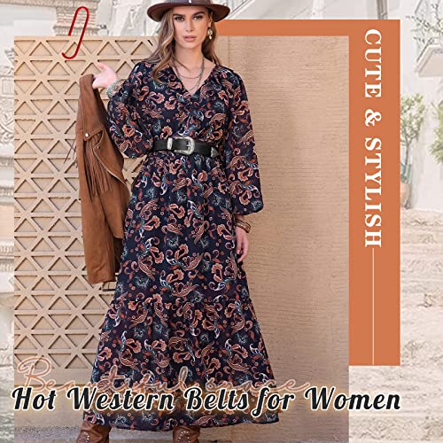 Women's Genuine Leather Belt with Vintage Metal Buckle for Jeans3