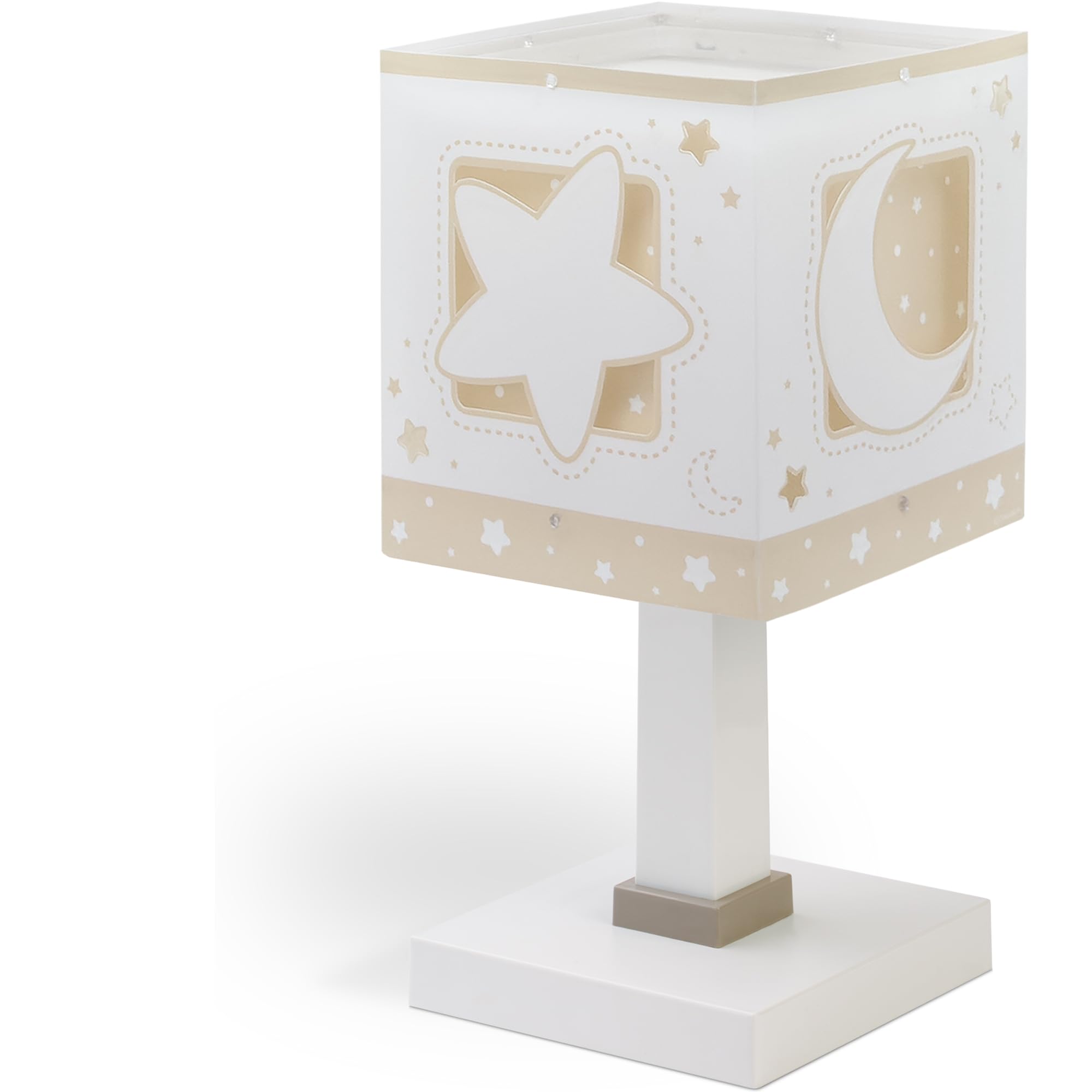 Dalber Lampada da tavolo o comodino per bambini Moonlight Luna e stelle beige, 63231NB, G4-4W LED - Lampadina inclusa
