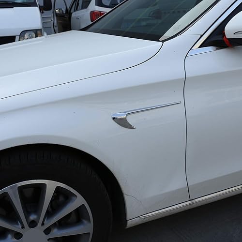 Miniatura 4 de YIWANG - Embellecedor de emblema lateral de coche de ABS cromado, 2 piezas para Mercedes Benz Clase C W205,E Clase W213 Auto Accesorios externos,