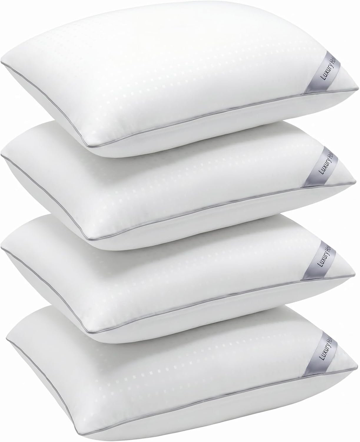 Standard Size Bed Pillows for Sleeping Set of 4,4 Pack Great Support Luxury Hotel Pillows for Side,Stomach and Back Sleepers(4 Pack)