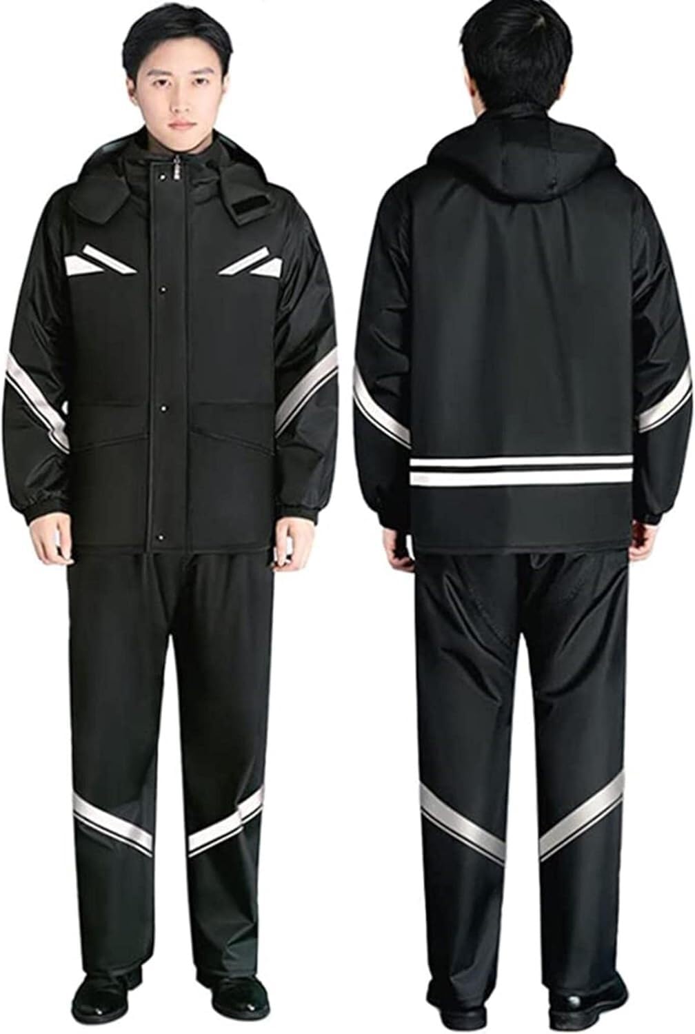 VUIKLCty Men's And Women's Raincoats, Raincoats, Waterproof Jackets; Breathable Raincoat Set With Reflective Strip And Pockets(4XL)