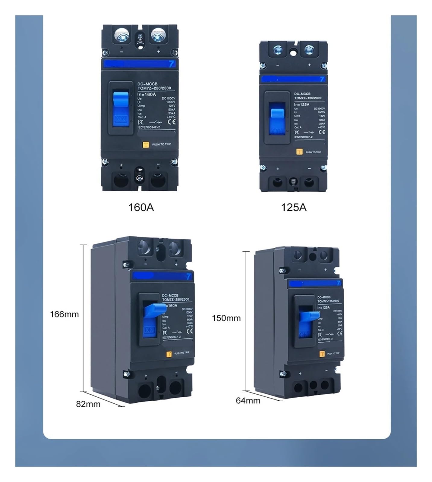1 disyuntor de Caja Moldeada TOM7Z-600/2P 1000 V(200A)