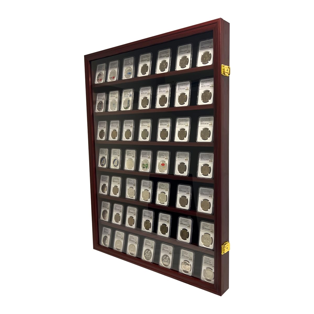 Cadre pour Collection de Pièces et Cartes en Bois Noir, le Cadeau pour Passionné