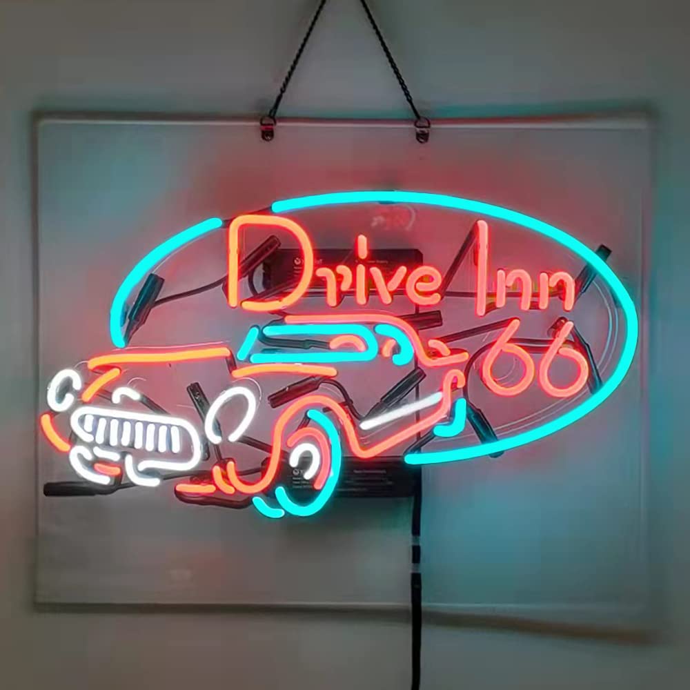 Drive lnn 66 ネオンサイン ハンドメイド バー 店舗装飾 室内装飾 Amazon.co.jp: Drive lnn 66 ネオンサイン ハンドメイド 本物の