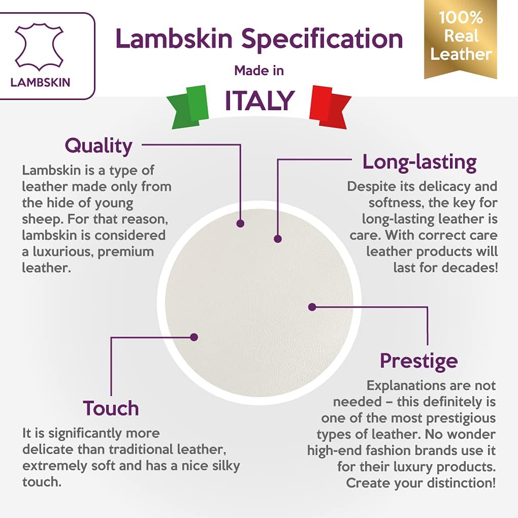 Real Off White Lambskin Leather: Genuine Bright White Sheet for Crafting, Sewing and Personalized Projects (Pure White, 12x24In/ 30x60cm)