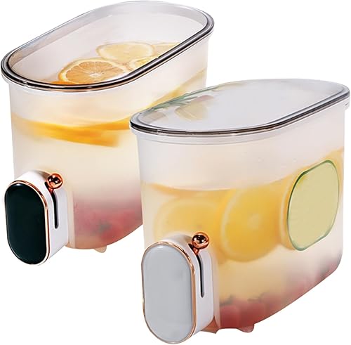 Miniatura 5 de Dispensador de bebidas de 5 litros para nevera, jarra de bebidas, dispensador de bebidas con grifo para tés, jugos, agua, leche, fruta tetera (negro